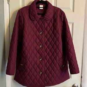 Blair Quilted Maroon Quilted Car Coat Puffer Jacket